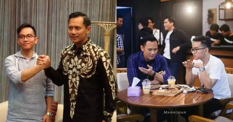 5 Momen kehangatan Gibran dengan Agus Yudhoyono, makan martabak bareng