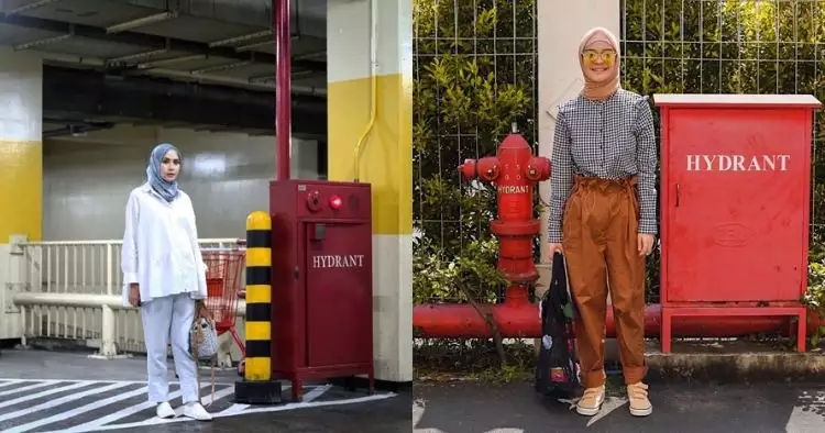 7 Gaya OOTD seleb dengan latar hydrant ini bisa jadi inspirasimu