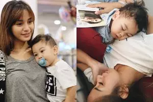 Jadi single parent, ini 10 momen Kirana Larasati urus buah hatinya