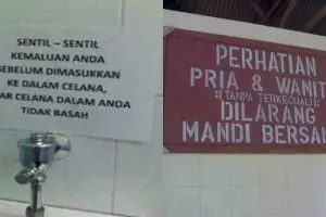 15 Pengumuman di WC ini absurd abis, bikin ngakak sampai perut mules