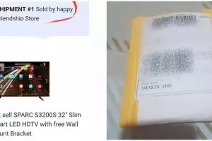 Tergiur TV harga murah, barang yang didapat pria ini zonk banget