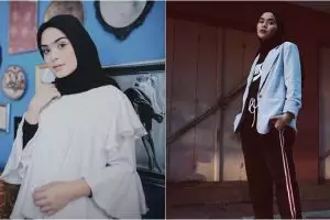 Bersahabat karib, ini 10 beda gaya hijab Sivia Azizah & Vebby Palwinta
