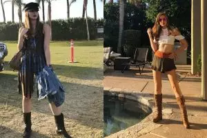 7 Gaya seksi Nia Ramadhani saat hadiri Coachella Fest di California