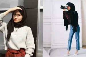 10 Gaya fashion hijaber simpel ala Firaa Assagaf si fotografer cantik