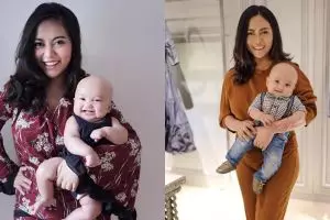 10 Potret Rachel Vennya menggendong bayi Xabiru, stylish banget 