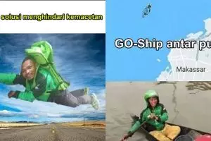 9 Editan foto pelayanan ojek online ini kreatif dan kocak abis