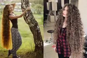 10 Pesona Dashik Gubanova, wanita cantik berambut panjang bak Rapunzel