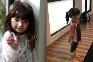 5 Aksi serunya Gempita ikuti Gisel berolahraga, gerakannya bikin gemes