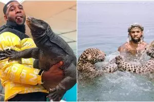 10 Potret Mike Holston bareng hewan liar, Tarzan di dunia nyata nih