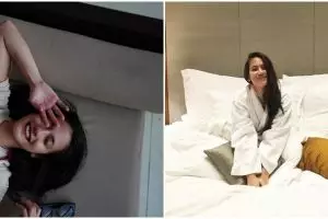 9 Potret cantik Pevita Pearce bergaya di ranjang, bikin gemas maksimal