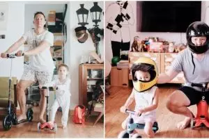 9 Caption kocak foto kedekatan Ringgo dan si kecil Bjorka, gokil abis