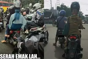 Lagi, gaya 10 orang Indonesia pakai helm ini bikin tepuk jidat