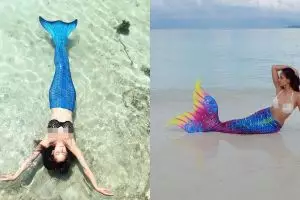 Gaya 5 seleb cantik berenang pakai kostum putri duyung, seksi abis