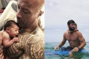 12 Potret kebersamaan seleb Hollywood ayah dan anak, hot papa deh