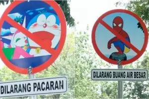 10 Rambu unik dan kocak ini hanya ada di Indonesia