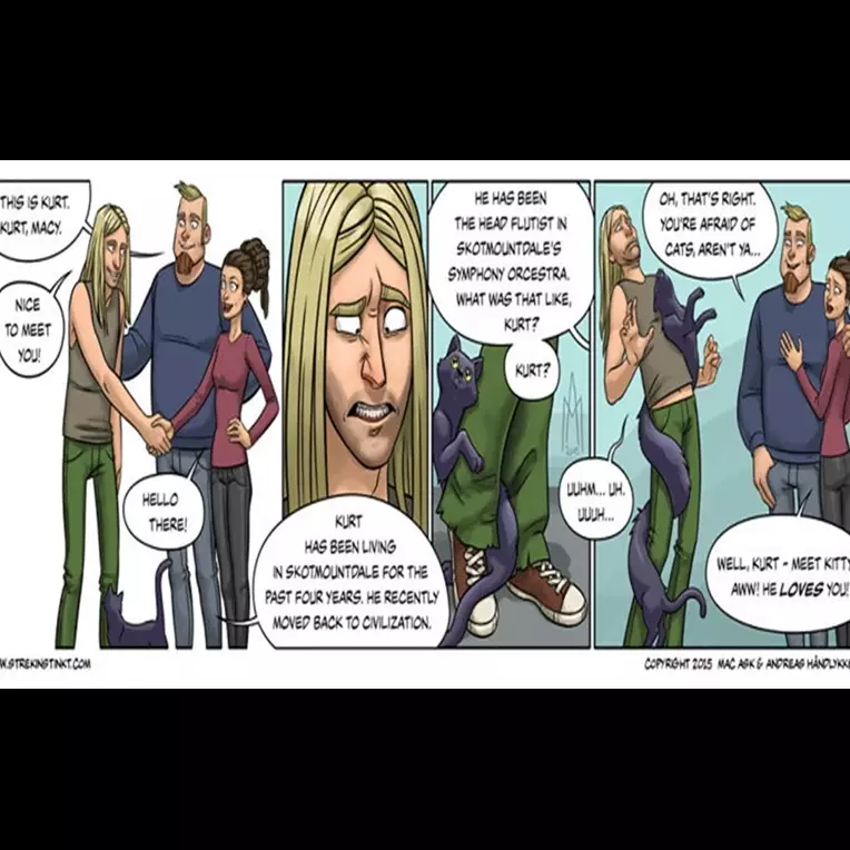 7 Komik strip ini gambarkan tingkah kocak kucing, ada-ada aja nih