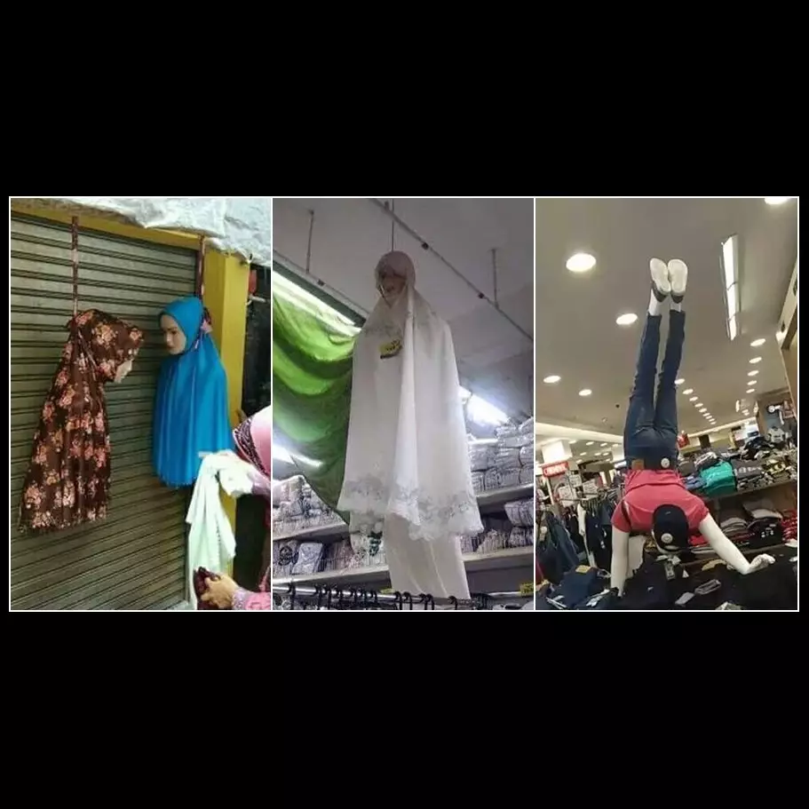 8 Cara unik penjual pajang barang jualannya pakai manekin
