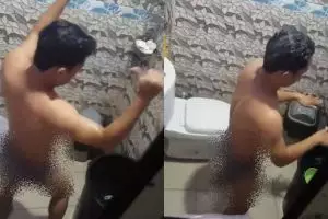 Pria ini tirukan dance Momoland 'Bboom Bboom' saat mandi, kocak abis