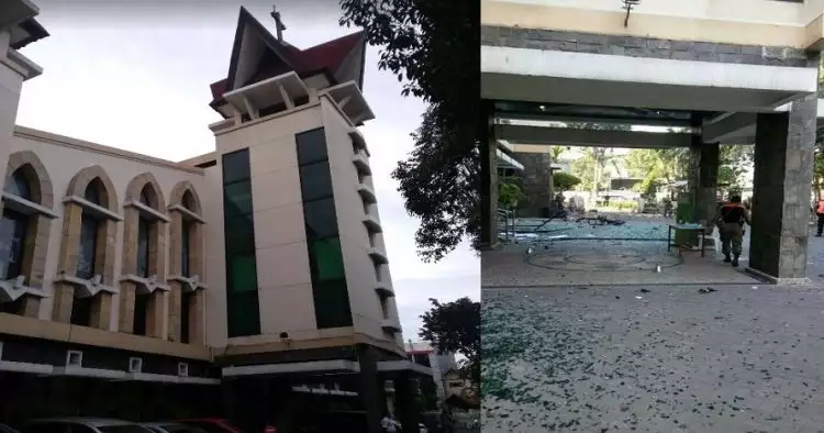 Penampakan kondisi 3 gereja di Surabaya yang menjadi lokasi teror bom