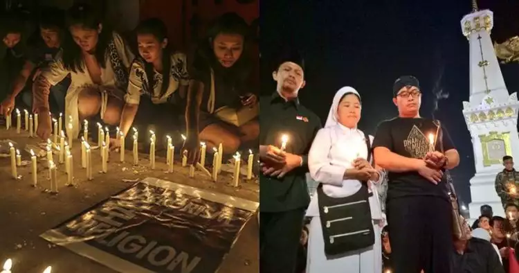 7 Potret haru aksi solidaritas bom Surabaya dari berbagai kota
