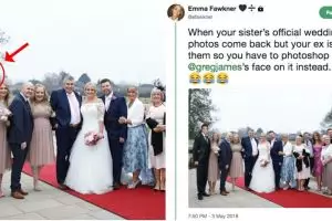 Tak mau satu frame sama mantan, editan foto wanita ini mengejutkan