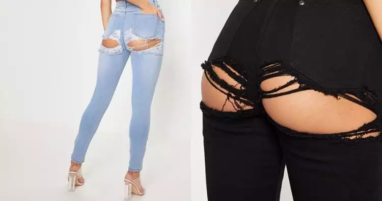Sobek di bagian pantat, celana jeans ini dijual ratusan ribu rupiah
