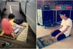 4 Potret lawas Iqbaal Ramadhan shalat di berbagai tempat, bikin salut