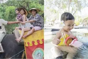 7 Momen Chelsea Olivia liburan di Bali, kenalkan Natusha pada gajah