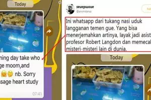 Chat tukang nasi uduk pakai bahasa Inggris ini bikin kesel tapi kocak