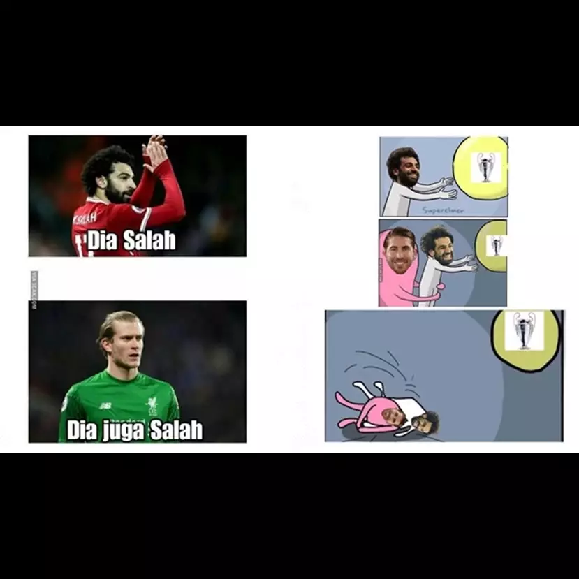 10 Meme insiden Ramos dan Salah ini bikin ketawa miris