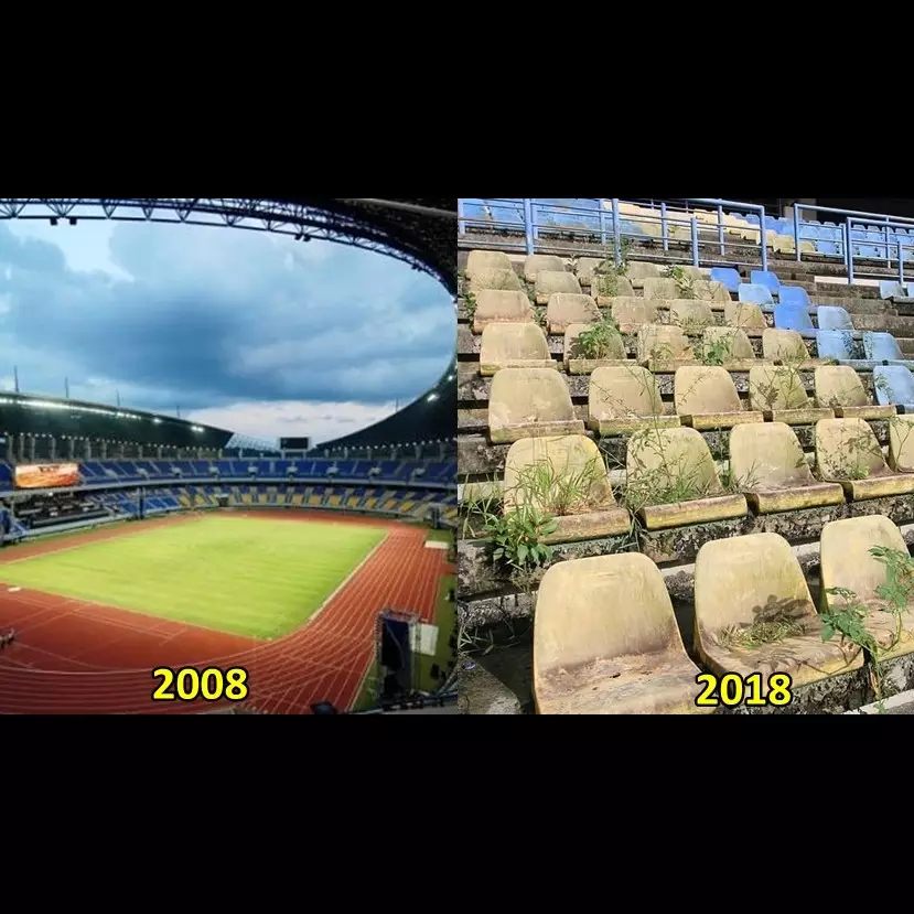 7 Potret miris Stadion Utama Palaran, tak terawat sejak PON 2008