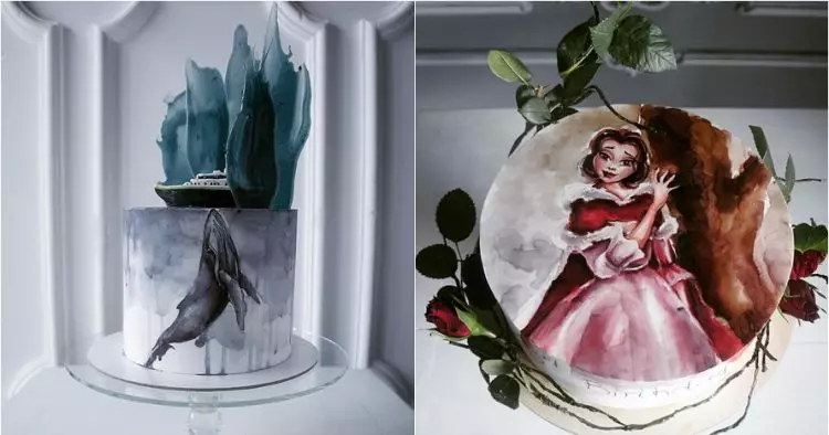 10 Kue ini dijadikan media lukis yang indah, bikin nggak tega makan