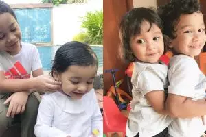 7 Potret Adam-Hawwa saat main bareng, anak Shireen Sungkar yang lucu