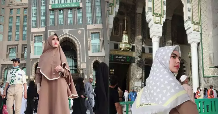 5 Potret aktivitas Kartika Putri saat umrah pada Bulan Ramadan