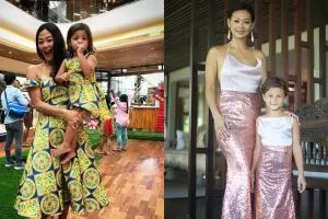 8 Potret Indah Kalalo dan putrinya kembaran baju, kompak banget nih