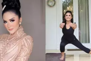 7 Gaya Krisdayanti saat olahraga, tubuhnya lentur banget