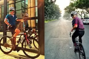 10 Potret Agus Kuncoro, pesinetron yang gila bersepeda