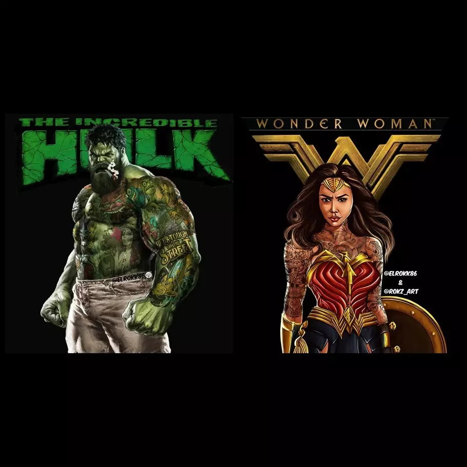 10 Ilustrasi jika tokoh film dan kartun punya tato, sangar abis nih