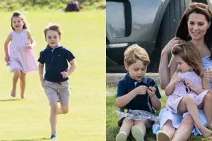 10 Momen seru George & Charlotte menemani Pangeran William main polo