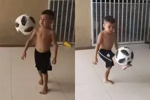 Aksi balita juggling bola ini keren abis, CR7 masa depan nih
