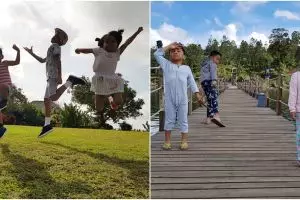 7 Momen ceria tiga anak Imam Darto saat liburan, kocaknya turunan