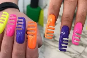 Kreasi nail art ini nyeleneh banget, bentuknya mirip sisir 