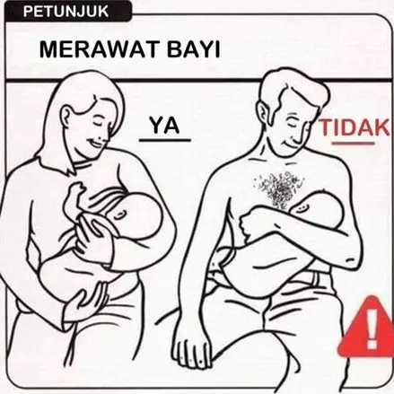 10 Ilustrasi cara merawat bayi, bikin ngakak tapi nggak boleh ditiru