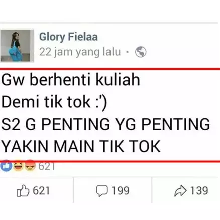 10 Status anak Tik Tok garis keras ini bikin ngakak sambil goyang