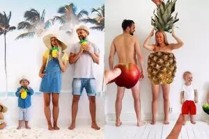 Cuma pakai buah, 7 hasil pemotretan keluarga ini unik abis