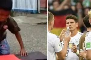 Video bocah lipat bendera Jerman ini dishare belasan ribu, bikin sedih