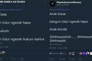 10 Perbedaan kocak 'anak biasa vs anak tidak biasa' saat bangun tidur