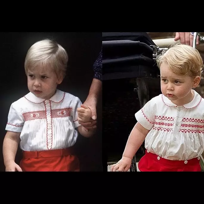 6 Bukti George pakai baju yang sama saat Pangeran William kecil