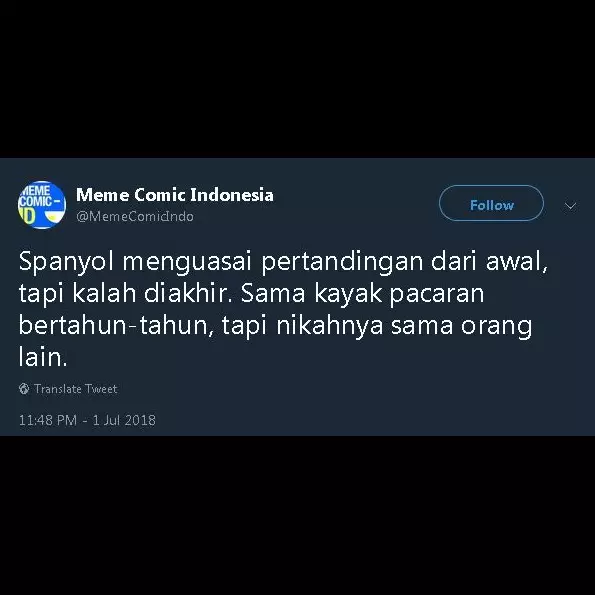 Spanyol kalah, status 9 warganet ini malah curcol &amp; bikin baper