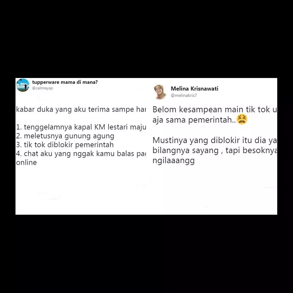 10 Reaksi warganet tanggapi Tik Tok diblokir ini kocaknya bikin baper